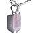 Colar Micro Pontinha Pedra Quartzo Rosa Prata 950 15mm - Imagem 2