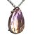 Colar Gota Facetado Pedra Ametrino Natural Garra Prata 950 - Imagem 2