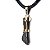 Colar Figa Pedra Onix Preto Montagem Envolto Dourado - Imagem 3