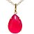 Colar Gota Ágata Rosa Pedra Natural Montagem Garra Dourado - Imagem 1