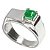 Anel Nlux Masculino Pedra Esmeralda Prata 950 Aro Fixo 21 - Imagem 3