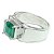 Anel Nlux Masculino Esmeralda Central Prata 950 Aro Fixo 26 - Imagem 2