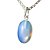 Colar Cabochão Oval Pedra da Lua 20mm Pino Prata 950 - Imagem 2