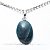 Colar Mini Cabochão Oval Apatita Azul 16mm Pino Prata 950 - Imagem 2