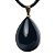 Colar Gota Obsidiana Negra 28mm Pedra Natural Pino Dourado - Imagem 3