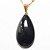 Colar Gota Obsidiana Negra 28mm Pedra Natural Pino Dourado - Imagem 2