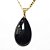Colar Gota Obsidiana Negra 28mm Pedra Natural Pino Dourado - Imagem 1