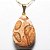Colar Gota Pedra Jaspe Leopardo Montagem Pino Dourado - Imagem 1