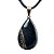 Colar Gota Ônix Preto Pedra Natural Montagem Pino Dourado - Imagem 3