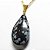 Colar Gota Obsidiana Flocos de Neve Montagem Pino Dourado - Imagem 2
