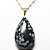 Colar Gota Obsidiana Flocos de Neve Montagem Pino Dourado - Imagem 1