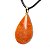 Colar Gota Quartzo Tangerina Pedra Natural Montagem Dourado - Imagem 3
