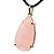 Colar Gota Quartzo Rosa 30mm Natural Facetada Garra Dourada - Imagem 3