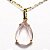 Colar Gota Facetada Quartzo Rosa 20mm Montagem Garra Dourada - Imagem 2