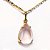 Colar Gota Facetada Quartzo Rosa 20mm Montagem Garra Dourada - Imagem 1