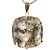 Colar Pedra Cristal Rutilo Baguette Garra Dourada - Imagem 1
