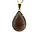 Colar Extra Gota Pedra Fume Natural Montagem Garra Dourado - Imagem 2