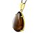 Colar Extra Gota Pedra Fume Natural Montagem Garra Dourado - Imagem 1