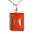 Colar Retângulo Jaspe Vermelho 20mm Pedra Natural Prata 950 - Imagem 1