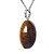 Colar Cabochão Oval Pedra Olho de Tigre 20mm Pino Prata 950 - Imagem 3