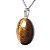 Colar Cabochão Oval Pedra Olho de Tigre 20mm Pino Prata 950 - Imagem 5