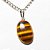 Colar Cabochão Oval Pedra Olho de Tigre 20mm Pino Prata 950 - Imagem 2