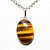 Colar Cabochão Oval Pedra Olho de Tigre 20mm Pino Prata 950 - Imagem 1