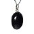Colar Cabochão Oval Pedra Quartzo Preto 22mm Pino Prata 950 - Imagem 3