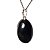Colar Cabochão Oval Pedra Quartzo Preto 22mm Pino Prata 950 - Imagem 5