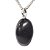 Colar Cabochão Oval Pedra Quartzo Preto 22mm Pino Prata 950 - Imagem 2