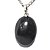 Colar Cabochão Oval Pedra Quartzo Preto 22mm Pino Prata 950 - Imagem 1