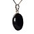 01 Pingente Nlux Cabochão Oval Quartzo Preto 20mm Pino Prata 950 - Imagem 3