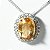 Colar Oval Citrino Facetado Garra Prata 950 Coroa Zirconia - Imagem 3