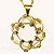 Colar Estrela de Davi Pedra Cristal Mandala Dourado - Imagem 2