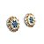 Brinco Flor Zircônia Azul Prata 925 8mm - Imagem 3