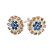Brinco Flor Zircônia Azul Prata 925 8mm - Imagem 1