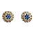 Brinco Flor Zircônia Azul Prata 925 8mm - Imagem 2