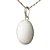 Colar Cabochão Oval Pedra Quartzo Leitoso 20mm Pino Prata950 - Imagem 2