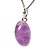 Colar Cabochão Oval Pedra Ametista 20mm Pino Prata 950 - Imagem 5