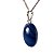 Colar Cabochão Oval Pedra Quartzo Azul 20mm Pino Prata 950 - Imagem 5