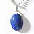 Colar Cabochão Oval Pedra Quartzo Azul 20mm Pino Prata 950 - Imagem 1