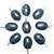Colar Cabochão Oval Apatita Azul 25mm Pino Prata 950 - Imagem 2