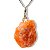 01 Pingente Nlux Pedrinha Bruto Calcita Laranja Prata 950 - Imagem 3