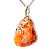 01 Pingente Nlux Pedrinha Bruto Calcita Laranja Prata 950 - Imagem 8