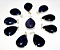 01 Pingente Nlux Gota Lisa Pedra Estrela Prata 950 Garra - Imagem 3