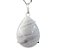 Colar Gota Lisa Quartzo Leitoso Natural Prata 950 Garra - Imagem 1