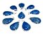 01 Pingente Nlux Gota Lisa Pedra Quartzo Azul Natural Prata 950 Garra - Imagem 3