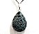 Colar Gota Obsidiana Flocos de Neve Natural Prata Garra - Imagem 1