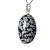 Colar Cabochão Oval Pedra Obsidiana Flocos de Neve Prata - Imagem 5