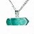 Colar Bi Ponta Quartzo Verde Natural Presilha Pino Prateado - Imagem 2